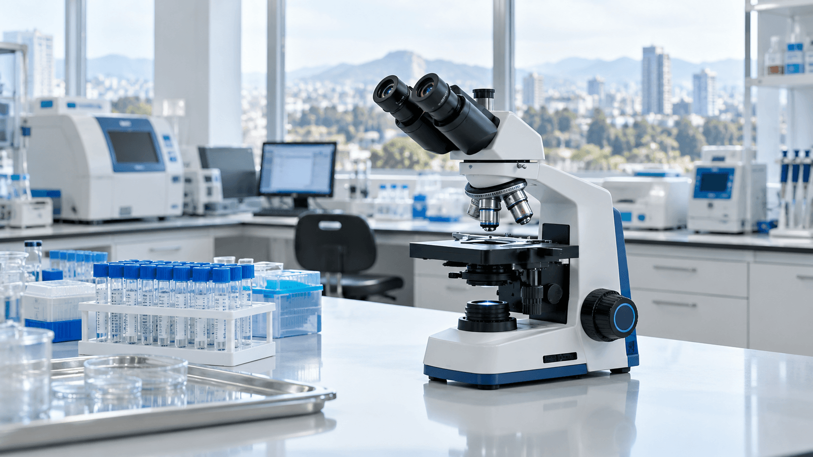 Clinical laboratory with diagnostic equipment and sample handling systems