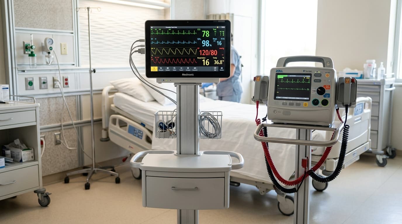 Clinical medical devices including patient vital signs monitor and diagnostic equipment