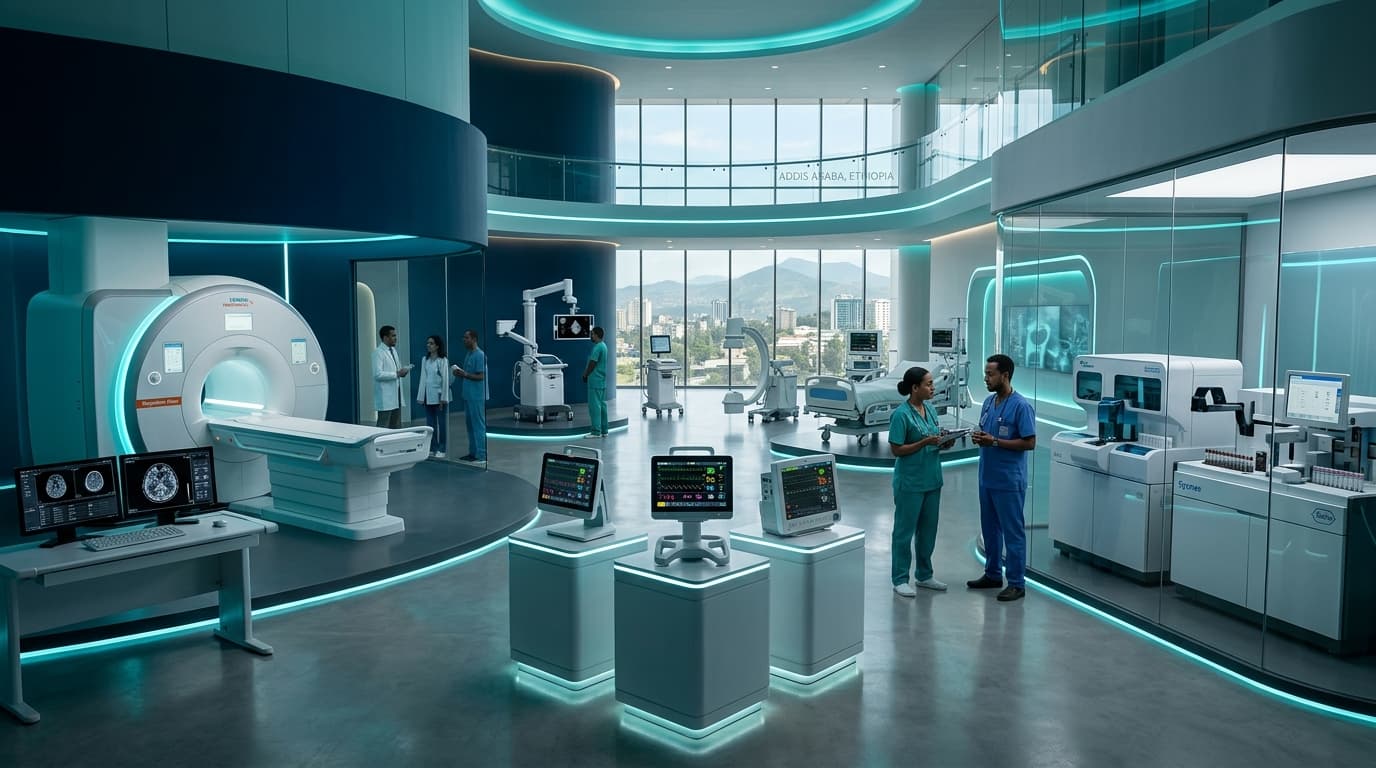 Medical equipment showroom and clinical healthcare infrastructure in Addis Ababa